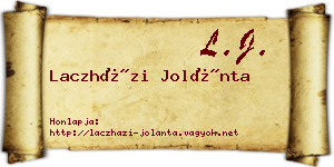 Laczházi Jolánta névjegykártya